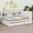 Full Size Wood Svein With Storage Shelves, USB, LED, And Trundle-1542172811