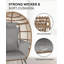 Oversized Wicker Egg Garden Chair with Cushion-827506219