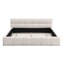 Lit tapissier élégant en chenille beige avec motif damier, grand, beige-1764047170