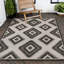 Tapis intérieur / extérieur noir / crème Caherty-1214024147