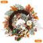 Couronne d'automne 20 po avec nœud écossais blanc