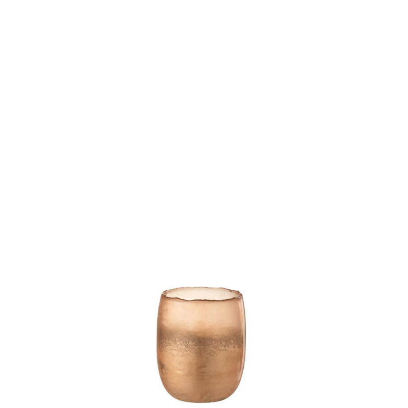 Cozy Glass Tabletop Tealight Holder, 13cm H x 11cm W x 11cm D