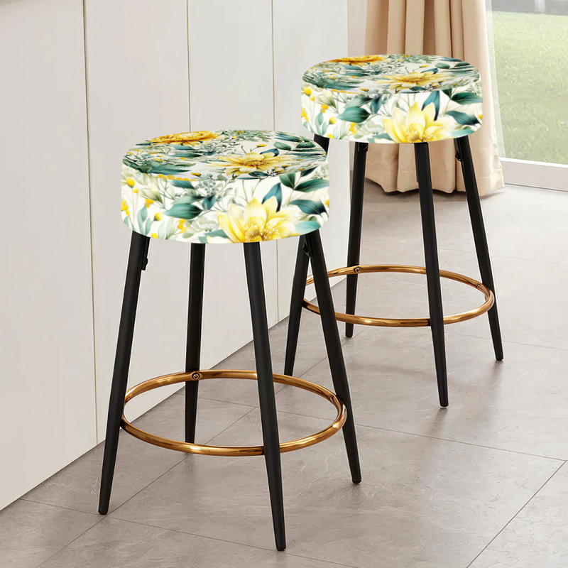Mikesell - Ensemble de 2 tabourets floraux
