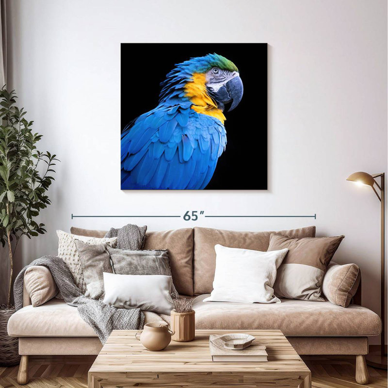 Brampt Neotropical Blue Macaw, 39" H x 39" W