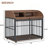 Versatile Heavy Duty Dog Crate with Lockable Wheels and Double Layer Storage