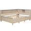 Lit de jour en bois pleine grandeur avec tablette de rangement et 3 tiroirs, apparence de lait blanc antique, solide pour une durabilité accrue-1846694857