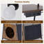 Lampe sur pied 62 po en bois moderne avec abat-jour tambour en tissu Balck, table intégrée et trou pour animaux de compagnie, lumière à intensité variable
