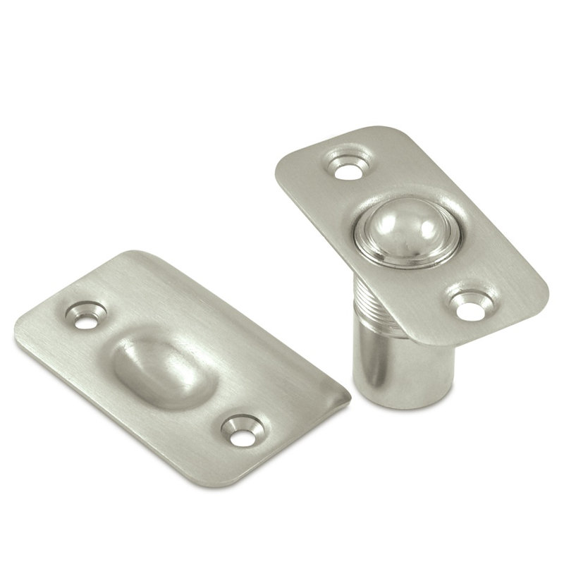 Attrape-balle Coins ronds; Finition nickel satiné, Nickel brossé