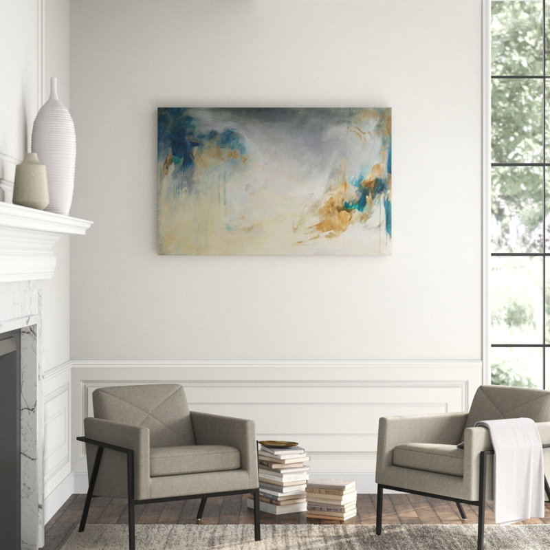 Cyanic Painting by Samuel Kane, Glass Coat, 54" H x 86" W x 1.5" D