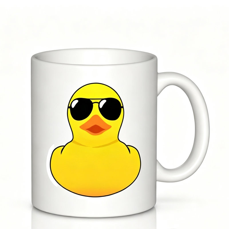 Charming Ceramic Coffee Mug Featuring a Cool Rubber Duck Logo, Perfect for Tea, Milk, Or Water.