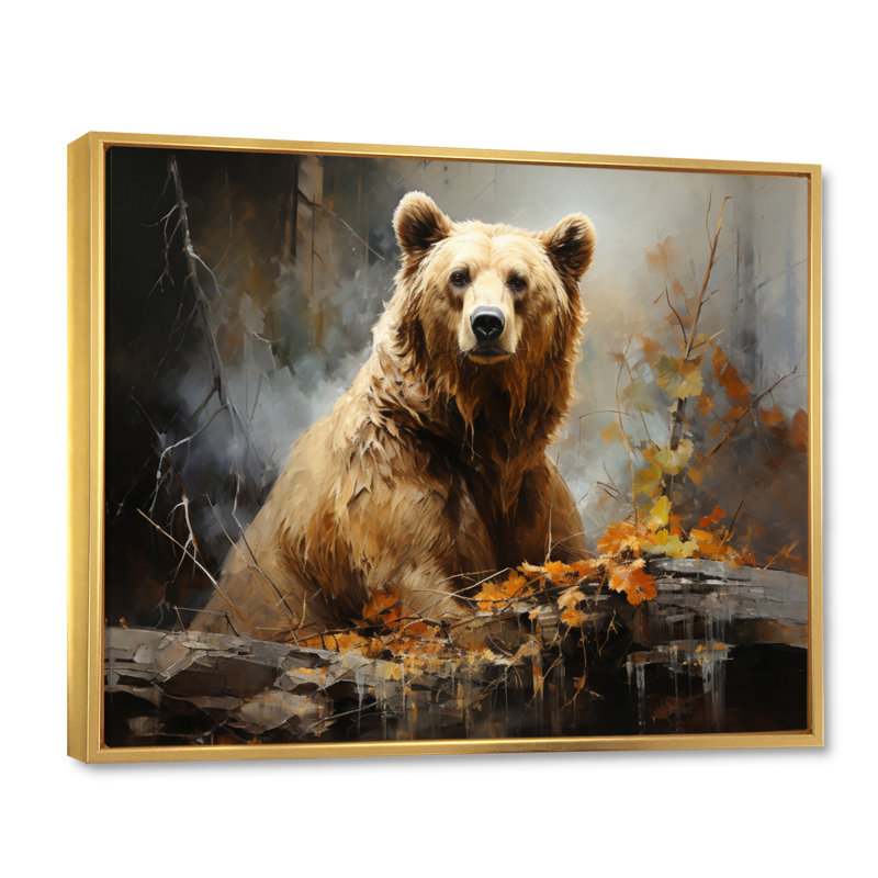 Bear Bears Boundary II - Reproductions encadrées d'ours, Cadre flottant doré, H 12 po x l 20 po x P 1 po