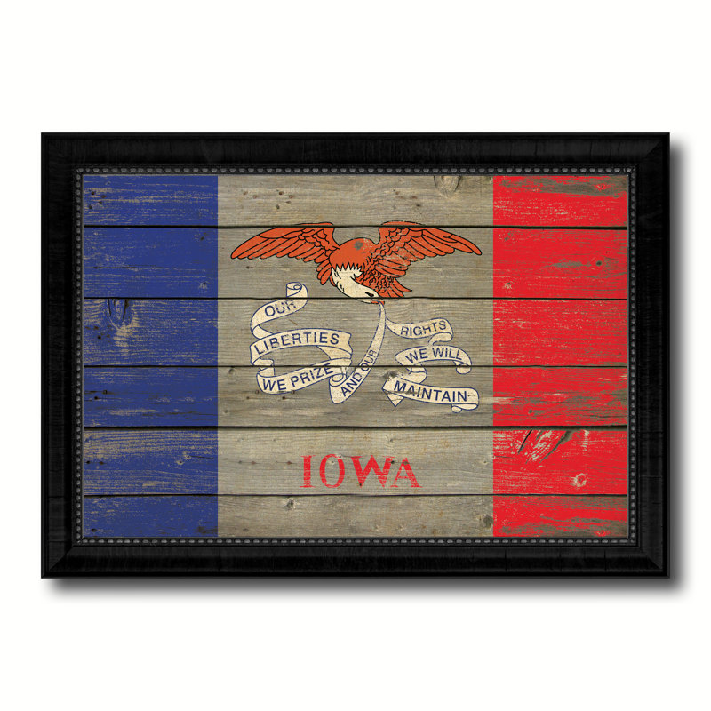Impression encadrée sur toile, H 21 po x l 30 po x P 1 po, Iowa, Encadrement noir