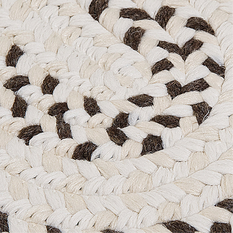 Tapis réversible en mélange de laine Talamantez - brun écorce, Rond 4 pi