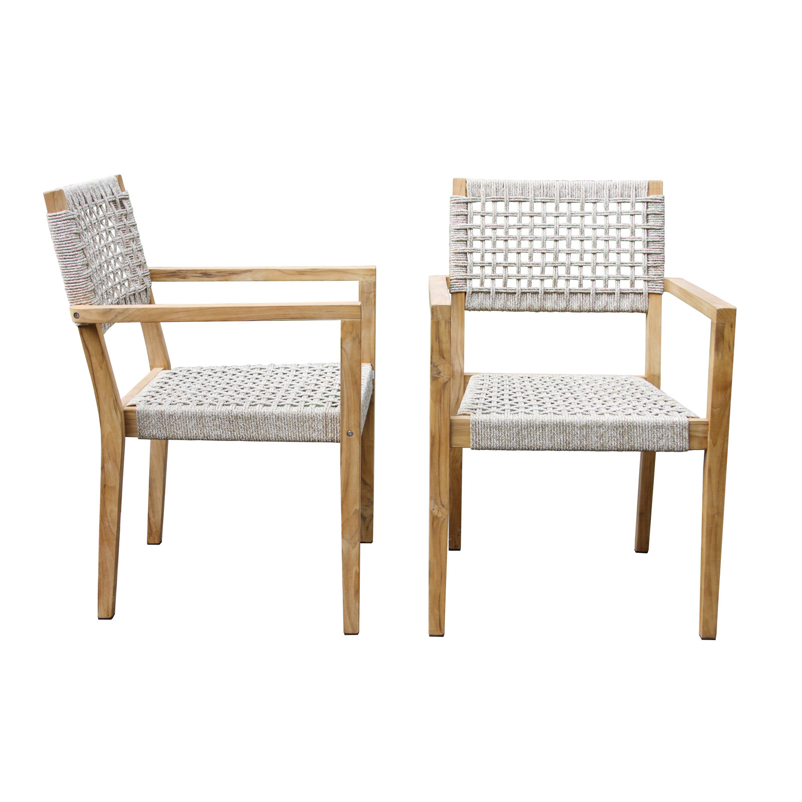 Cava 60'' Round 6-Person Outdoor Dining Set, Gray, White/Natural