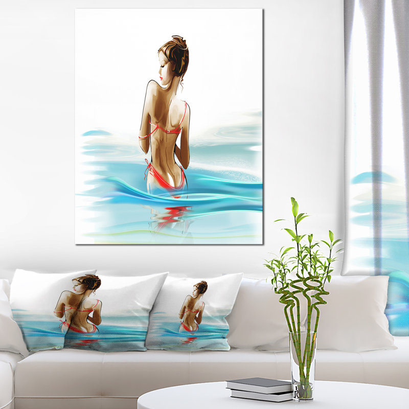 «Woman in Bikini», impression sur toile tendue, H 40 po x l 30 po