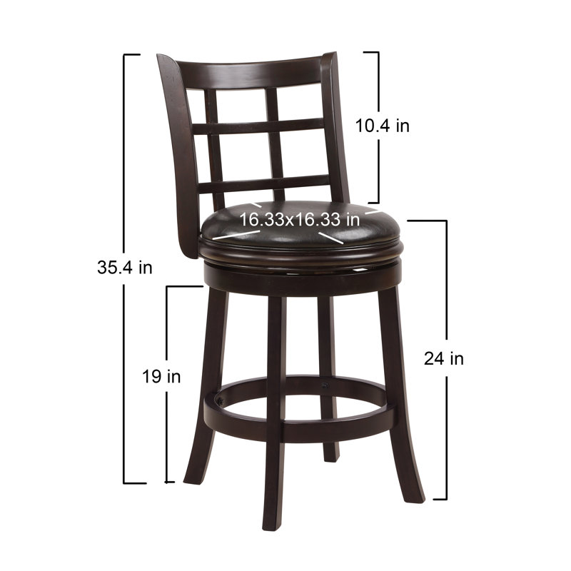 Scotti Swivel Upholstered Counter Stool with Solid Wood Frame, Counter Stool (24" Seat Height)
