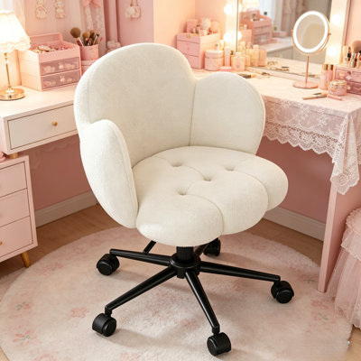 Chaise de bureau Petalshape à hauteur réglable - Chaise de bureau pivotante pour chambre à coucher, coiffeuse, bureau à domicile