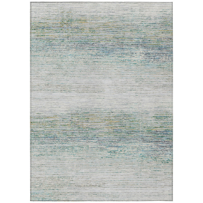 Tapis intérieur lavable rayé en lin 9 pi x 12 pi