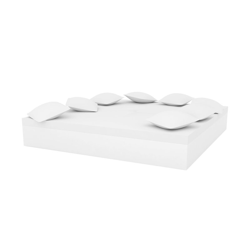 Chill Bed - 8 Pillows - 90.5" X 90.5" - Basic - Beige, White