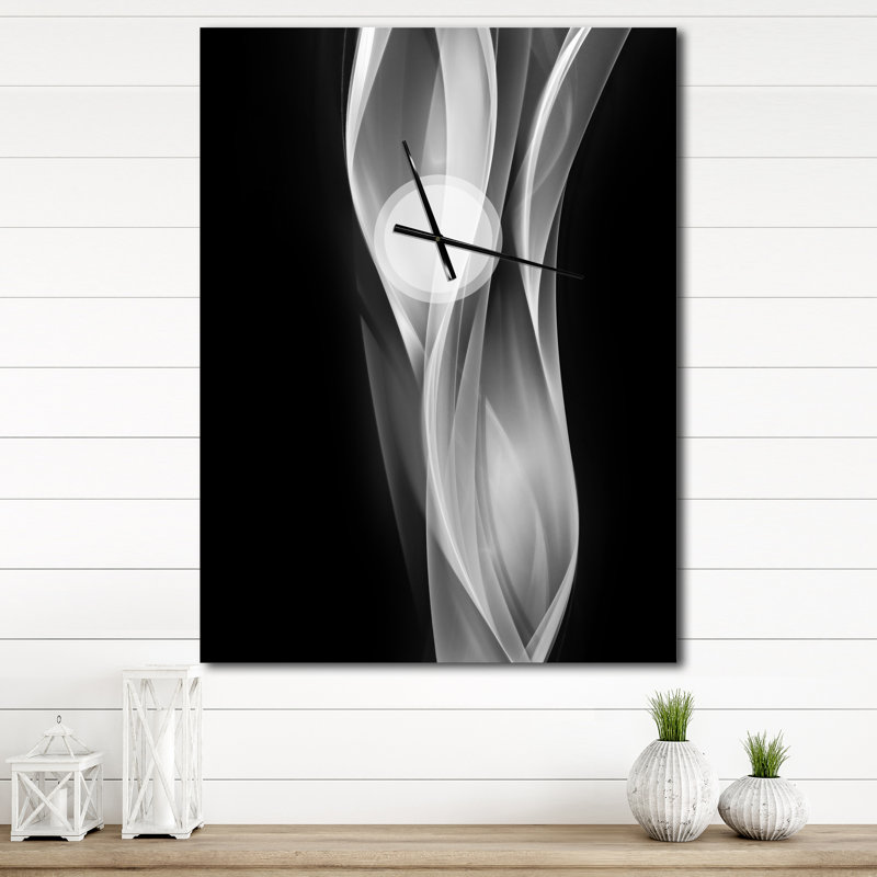 Glittering Silver Pattern - Modern wall clock, 32" H x 24" W x 1" D