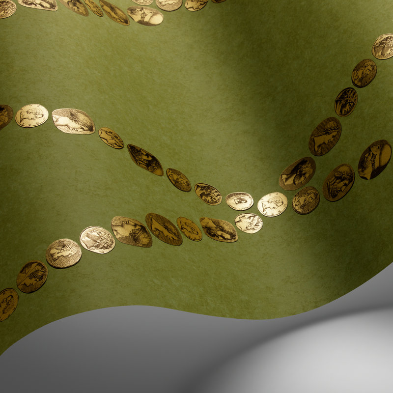 Fornasetti Senza Tempo II Wallpaper Roll, Olive