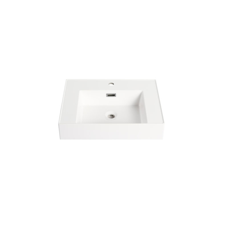 Bassin en résine pour salle de bain - caractéristique chêne blanc américain, poids de 39,39 lb, 18,37 po Largeur X 24,71 Profondeur 4,89 Hauteur, lisse et teintée - caractéristique du meuble-lavabo, conception hygiénique
