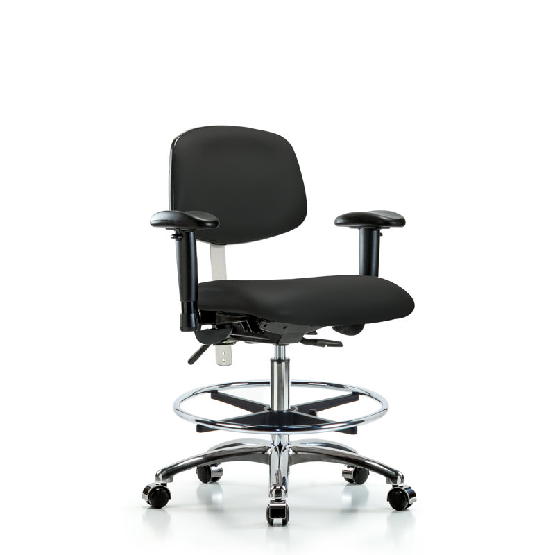 Chaise de travail Anouk, Noir, Roulettes, Non inclus
