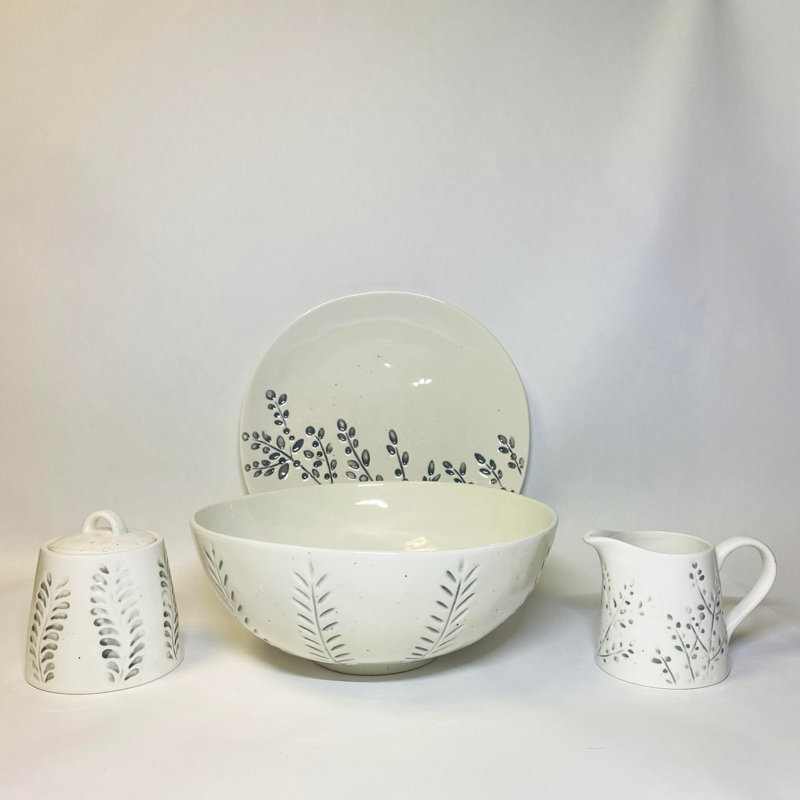 Hudson Valley Floral Ceramic Sugar and Creamer Set - 2 Piece