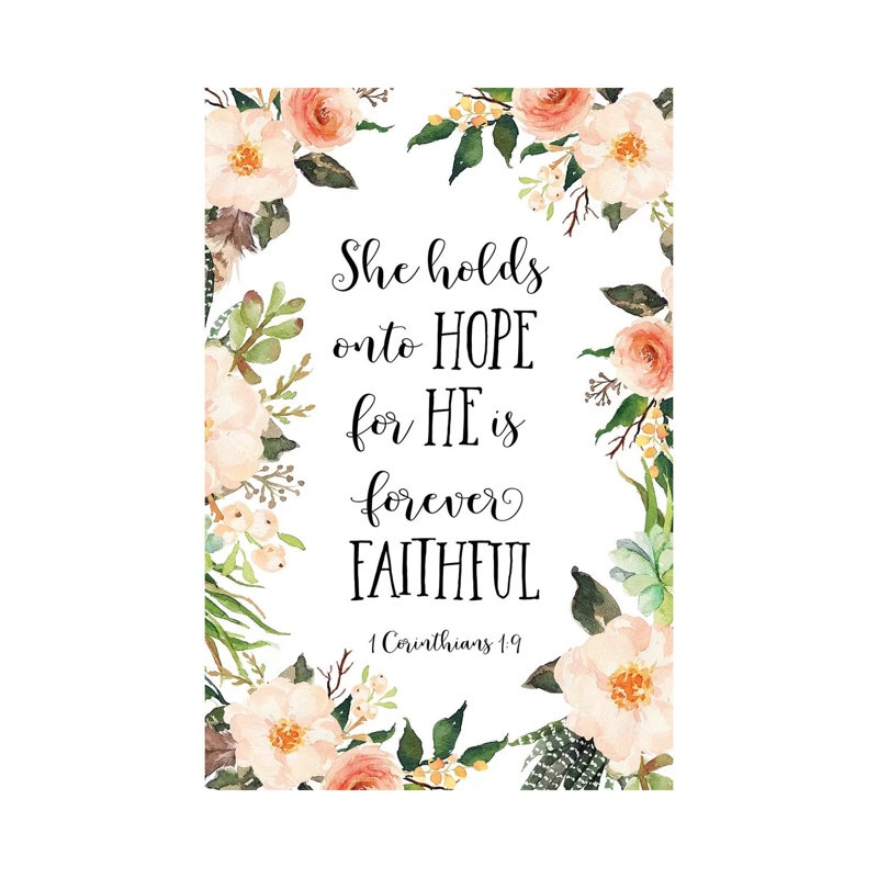She Holds Onto Hope For He Is Forever Faithful, 1 Corinthians 19 - Print on Canvas, Wrapped Canvas