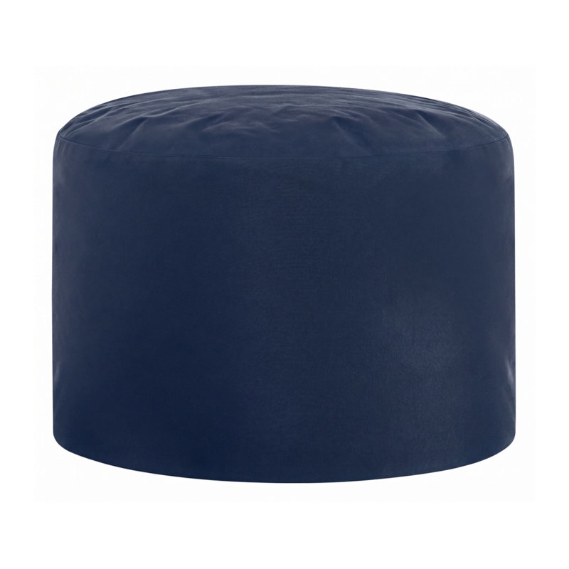 Goku 20" Round Bean Bag Pouf Ottoman, Water-Repellent, Navy