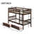 Twin Over Twin 2 Drawers Solid Wood Standard Bunk Bed-1350659492