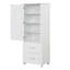 Grande armoire de rangement pour salle de bain avec deux tiroirs et tablette réglable, panneau de fibres à densité moyenne autoportant avec finition peinte pour les salles de bain modernes-543994782
