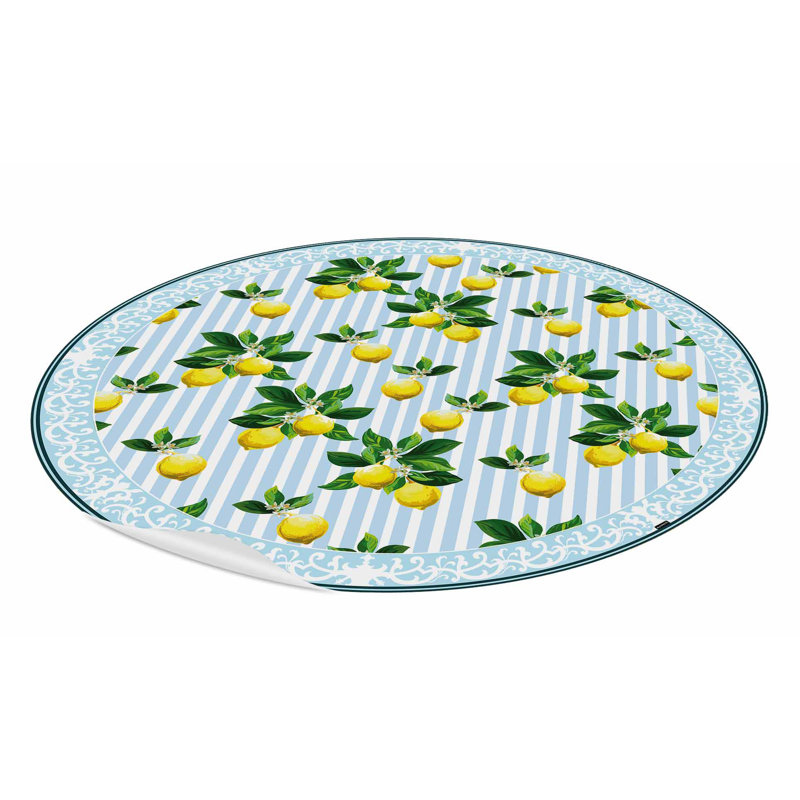Edlohman Non-Slip Striped Indoor Doormat, Round 136cm