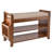 6-Pair Capacity Red-Brown Bamboo Shoe Bench with Hidden Storage