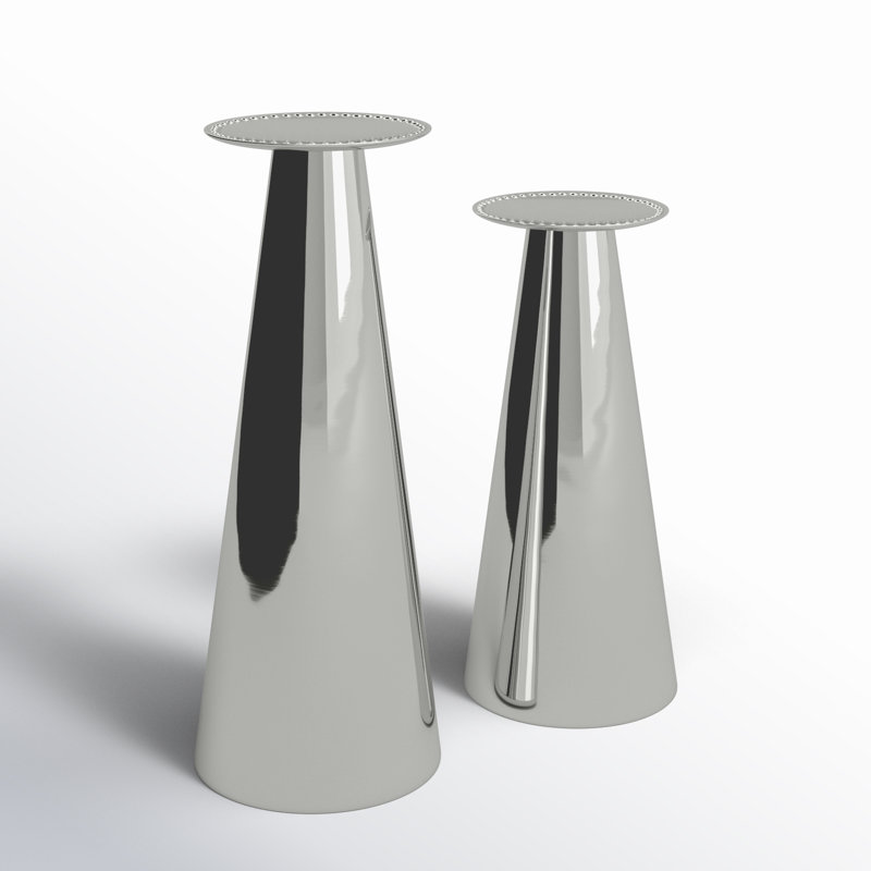 11.0'' H Stainless Steel Tabletop Candlestick, Silver