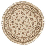 High-Quality Hand-Knotted Ivory Area Rug