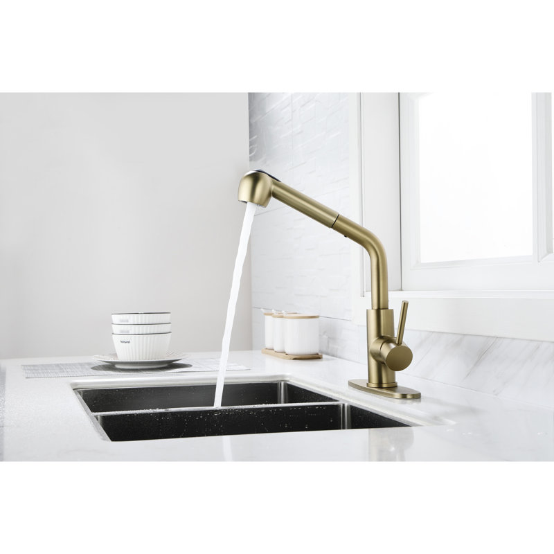 Spot Gold Stainless Steel Utility Sink Faucet With Single Pull-Out And Dual Spray, 360 Rotating Nozzle, Rust Surface, Convenient For Daily Watering Spray Function In Laundry, High Nozzle Rotation,