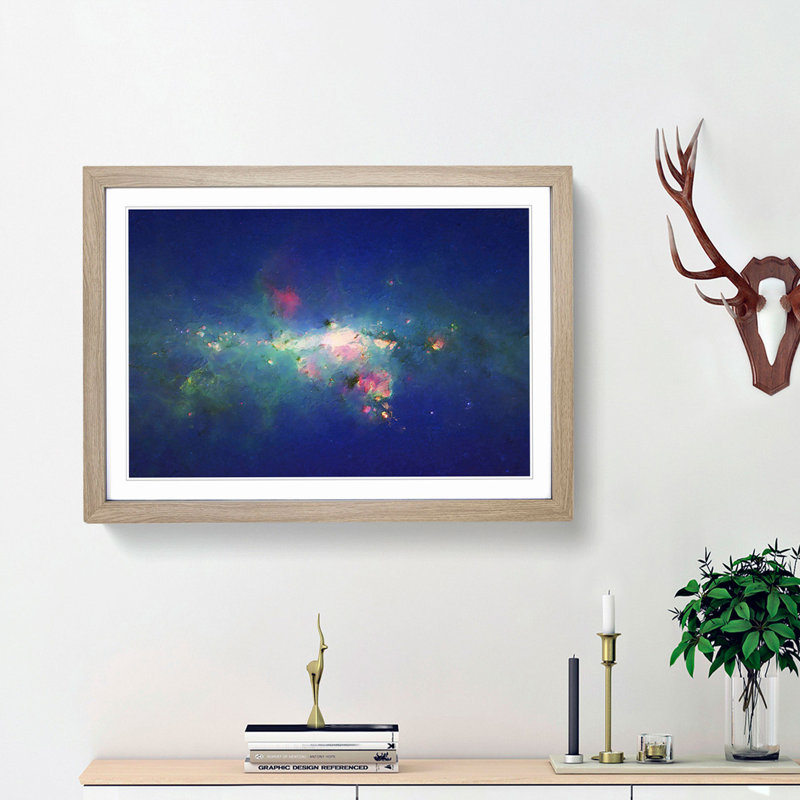 Out of Space Vol.46 in Abstract - Picture Frame Graphic Art Print, 36cm H x 48cm W x 2cm D, Oak Framed