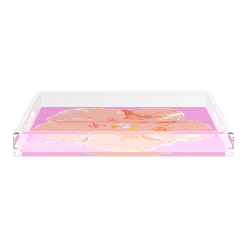 Decorative Tray, 18"W x 18"D x 2"H, Orchid