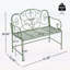 Banc de jardin élégant avec dossier décoratif recourbé, siège double et fabrication en fer résistant aux intempéries pour une assise confortable