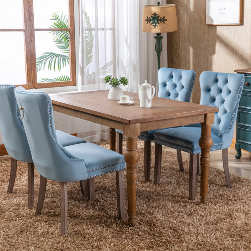 Collection Nikki, Bleu clair, Bois naturel