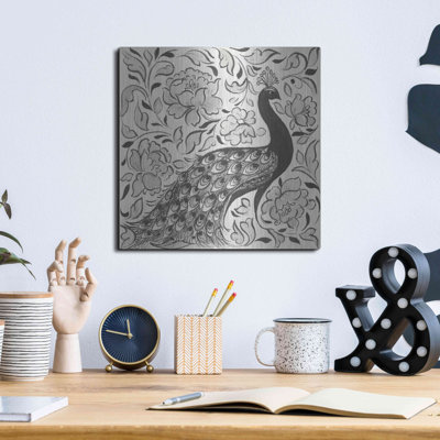 «Peacock Garden IV BW» par Miranda Thomas - impression sur toile non encadrée
