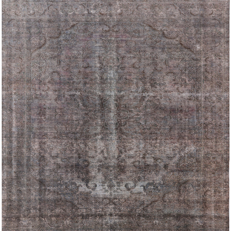 Tapis brun à motif oriental, Carré 5 pi