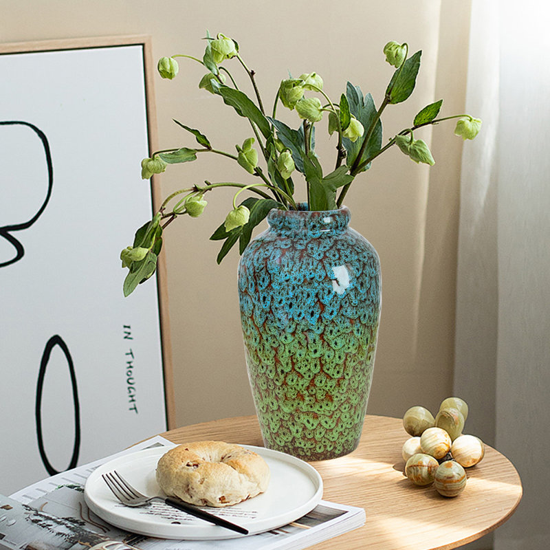 Vase en céramique, Bleu / vert