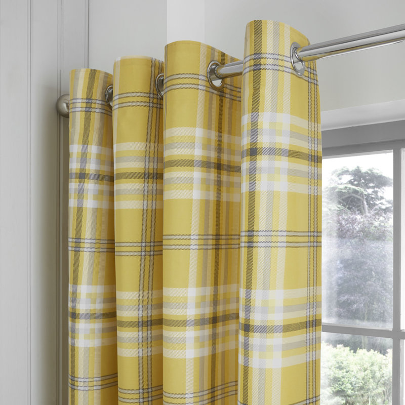 Kelso Pencil Pleat Room Darkening Curtains, Ochre
