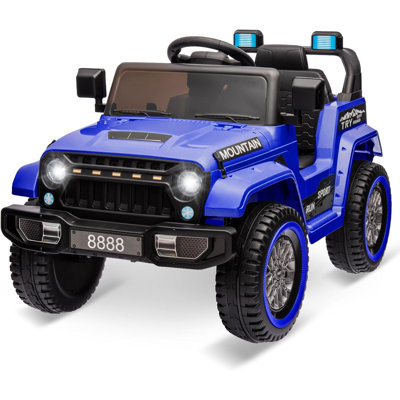 12V Kids Ride on Truck Car, w/Parent Remote Control, Twin 35w Motors, 3 Speeds, LED Lights, Music & Horn, Spring Suspension, Kids Electric Vehicles Toy for 3-5 Years Old Boys Girls Gift