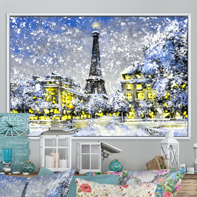 «Paris In Christmas Winter Ii», reproduction d'art sur toile traditionnelle