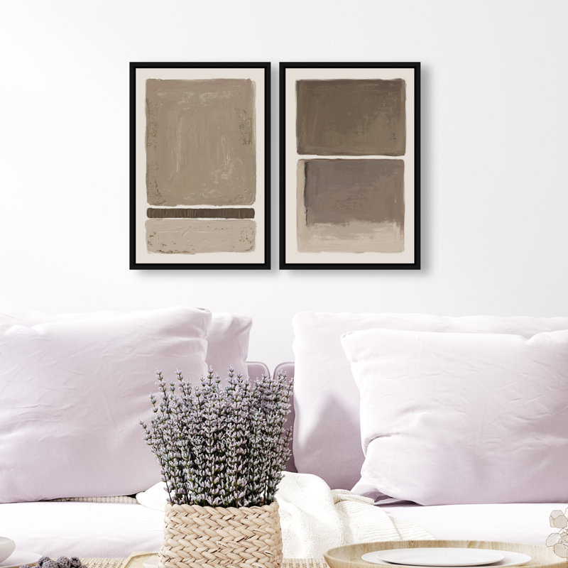 Clay Blocks Set Canvas Abstract Print by Oliver Gal, Black Frame, 10 x 15, 11"H x 16"W, Black Floater Frame