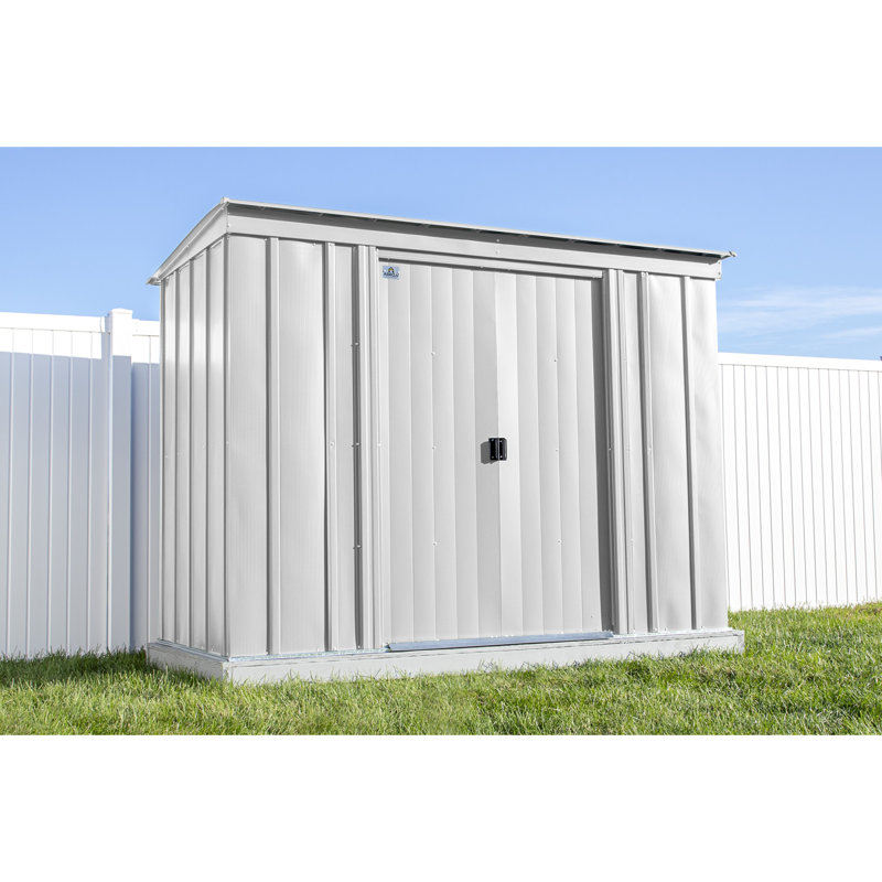 Classic Steel Storage Shed, 8X4, Flute Grey, Flute Gray