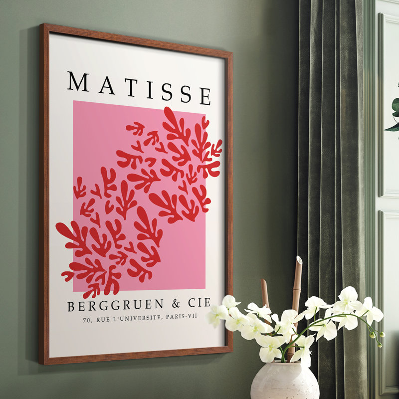Matisse XLV III, reproduction encadrée - bois massif, Brun, H 20 po x l 16 po